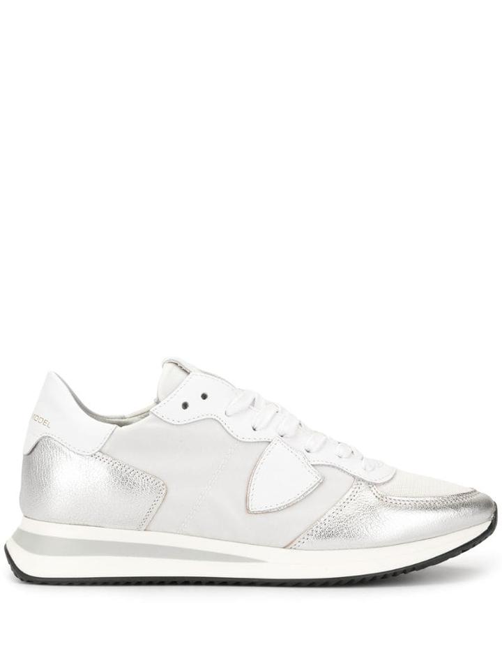 Philippe Model Metallic Panel Lace-up Sneakers - White