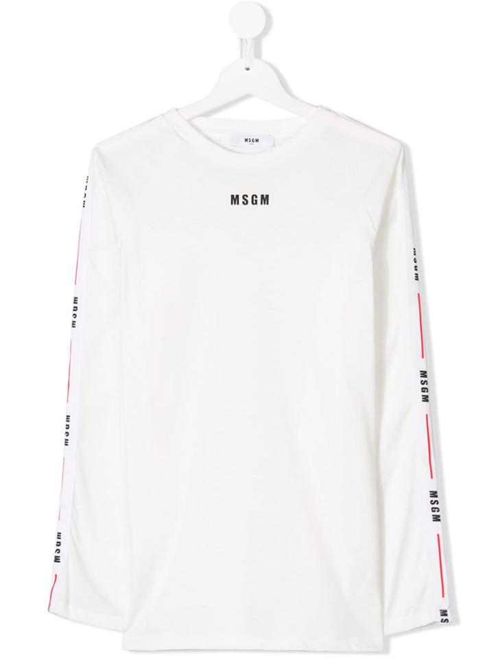 Msgm Kids Teen Side Logo T-shirt - White