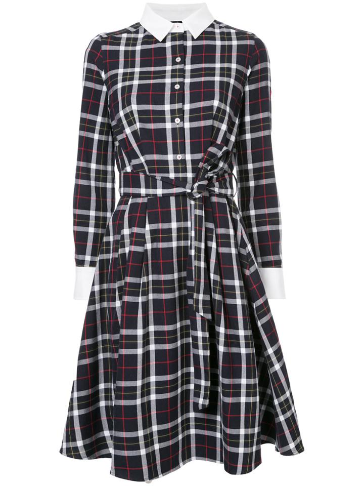 Loveless Checked Shirt Dress - Blue