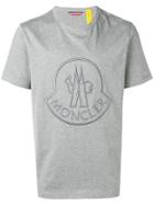 Moncler Logo Embroidered T-shirt - Grey
