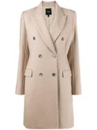 Theory Double-breasted Coat - Neutrals