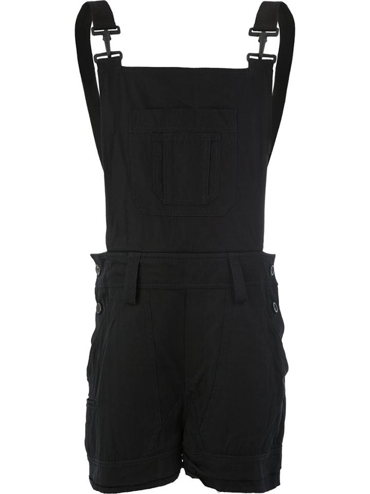 Di Liborio Dungaree Loose Fit Shorts - Black