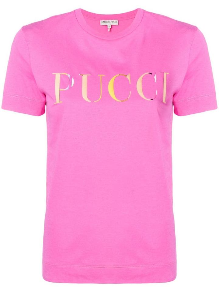 Emilio Pucci Pink Guanabana Print Logo T-shirt