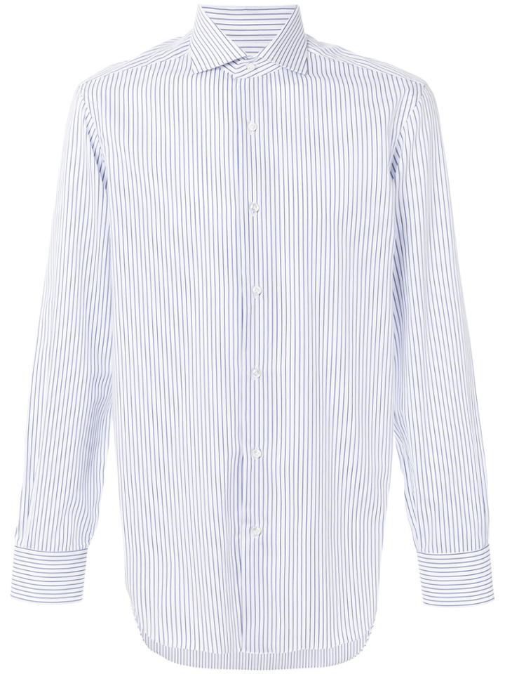 Barba Striped Button Shirt - White