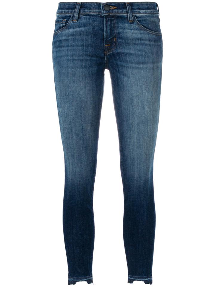 J Brand Faded Detail Skinny Jeans - Blue