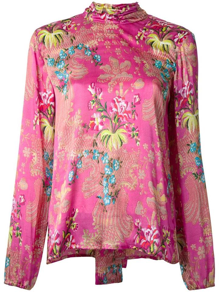 Romance Was Born 'tenderly Brocade' Blouse, Women's, Size: 6, Pink/purple, Silk