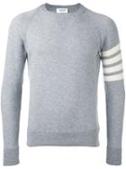 Thom Browne Stripe Sleeve Detail Jumper, Men's, Size: 1, Grey, Cashmere