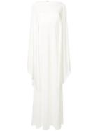 Alberta Ferretti Draped Gown With Cape Sleeves - White