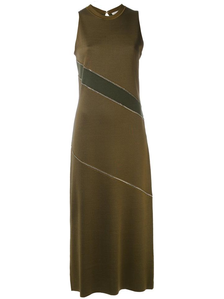Nina Ricci - Metallic Detail Dress - Women - Viscose/wool - L, Green, Viscose/wool