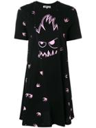 Mcq Alexander Mcqueen Swallow Monster T-shirt Dress - Black