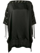 Faith Connexion - Boat Neck Blouse With Eyelet Detailing - Women - Silk/polyamide - L, Black, Silk/polyamide