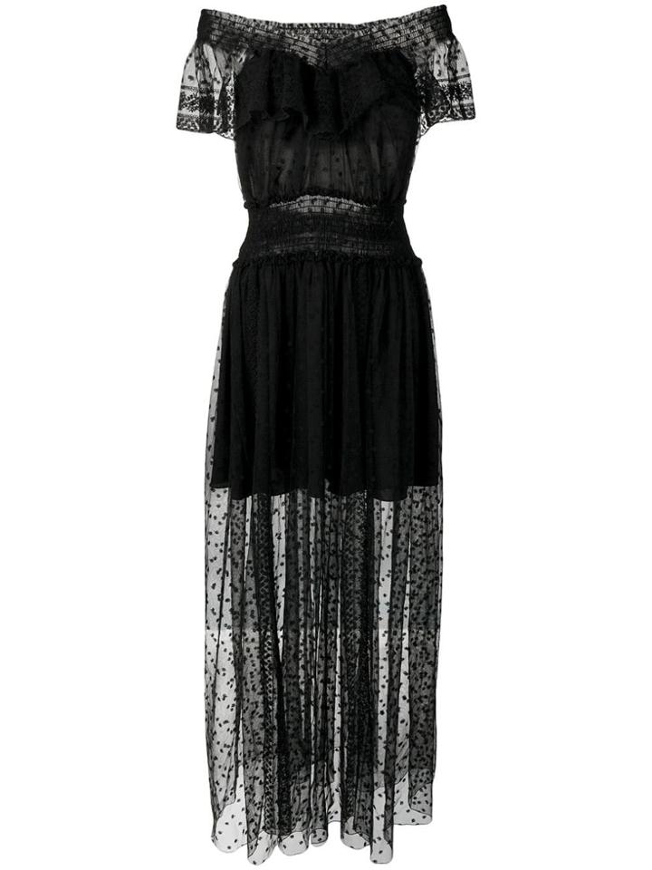 Philosophy Di Lorenzo Serafini Embroidered Tulle Dress - Black