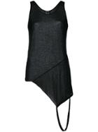 Ann Demeulemeester Asymmetric Sheer Vest Top - Black