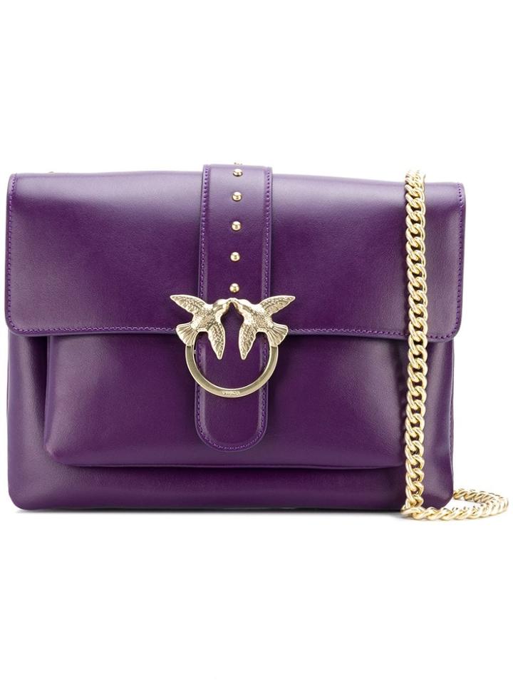 Pinko Foldover Top Crossbody Bag - Pink & Purple