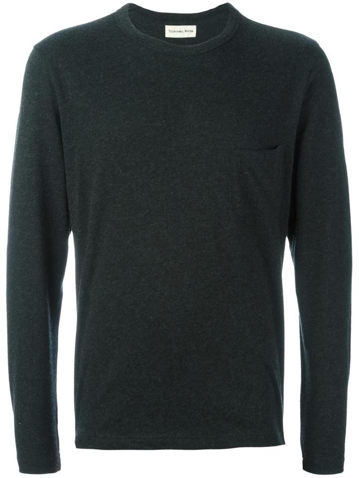 Universal Works Crew Neck Jumper, Men's, Size: Medium, Grey, Cotton/wool