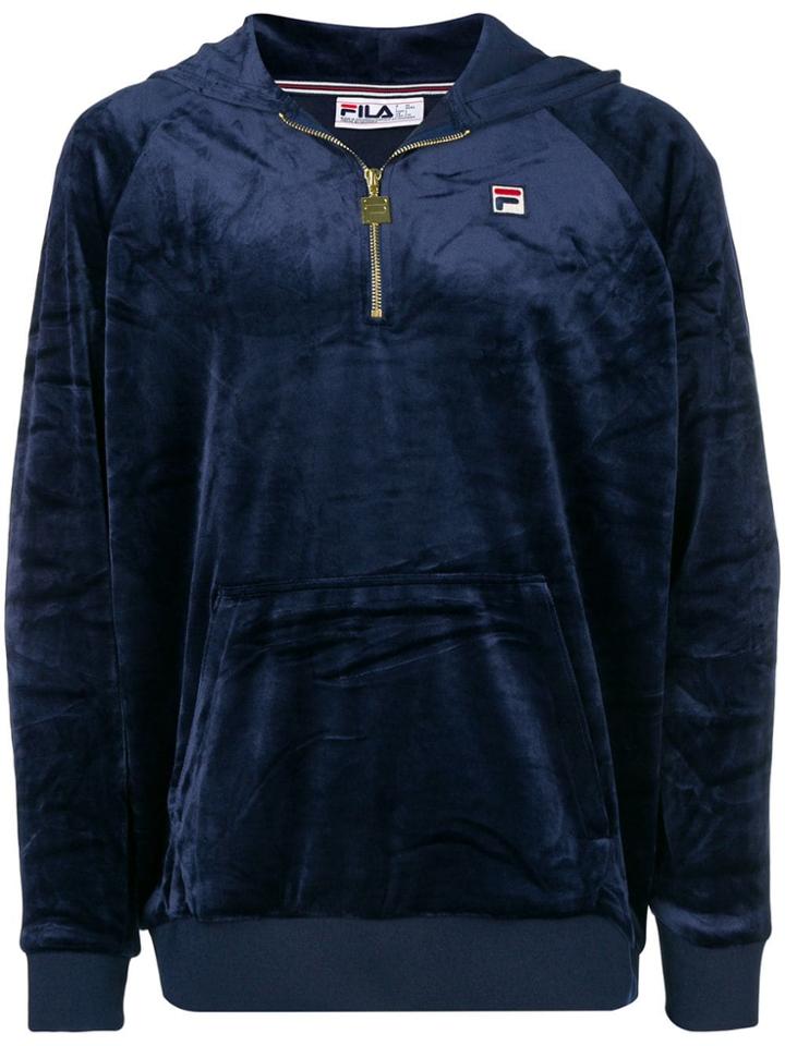 Fila Half-zip Velvet Hoodie - Blue