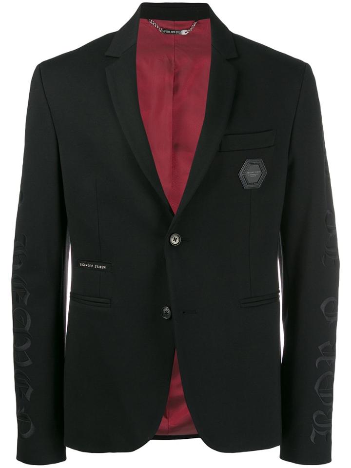 Philipp Plein Gothic Embroidered Blazer - Black