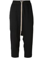 Rick Owens Drop-crotch Cropped Trousers, Women's, Size: 40, Black, Cotton/virgin Wool