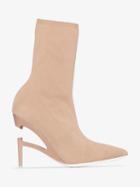 Unravel Project Broken Heel 100mm Knit Boots - Neutrals