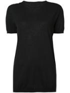 Uma Wang - Fine Knit Shortsleeved Top - Women - Cotton - S, Black, Cotton
