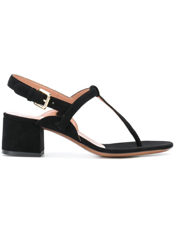 L'autre Chose Buckled T-bar Sandals - Black