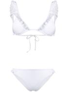 Semicouture Frill Detail Bikini Set - White