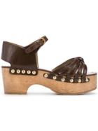 Chanel Vintage Platform Strappy Sandals - Brown