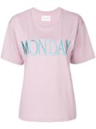 Alberta Ferretti - Monday Embroidered T-shirt - Women - Cotton - Xs, Pink/purple, Cotton