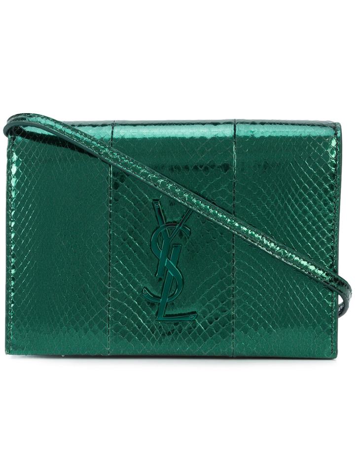 Saint Laurent Snake Embossed Kate Toy Bag - Green