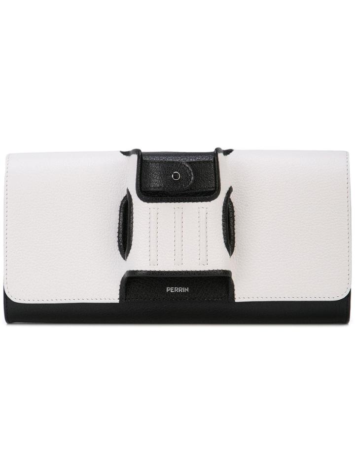 Perrin Paris Foldover Clutch Bag - White