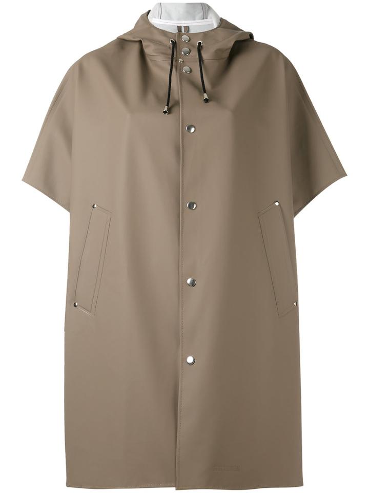 Stutterheim - Short Sleeve Raincoat - Women - Cotton/polyester/pvc - Xs/s, Brown, Cotton/polyester/pvc