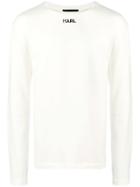 Karl Lagerfeld Striped Insert Sweater - White