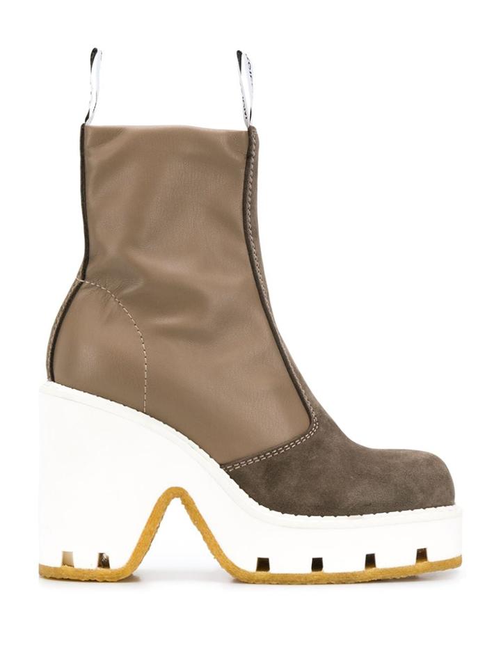Mm6 Maison Margiela Panelled Chunky Ankle Boots - Grey