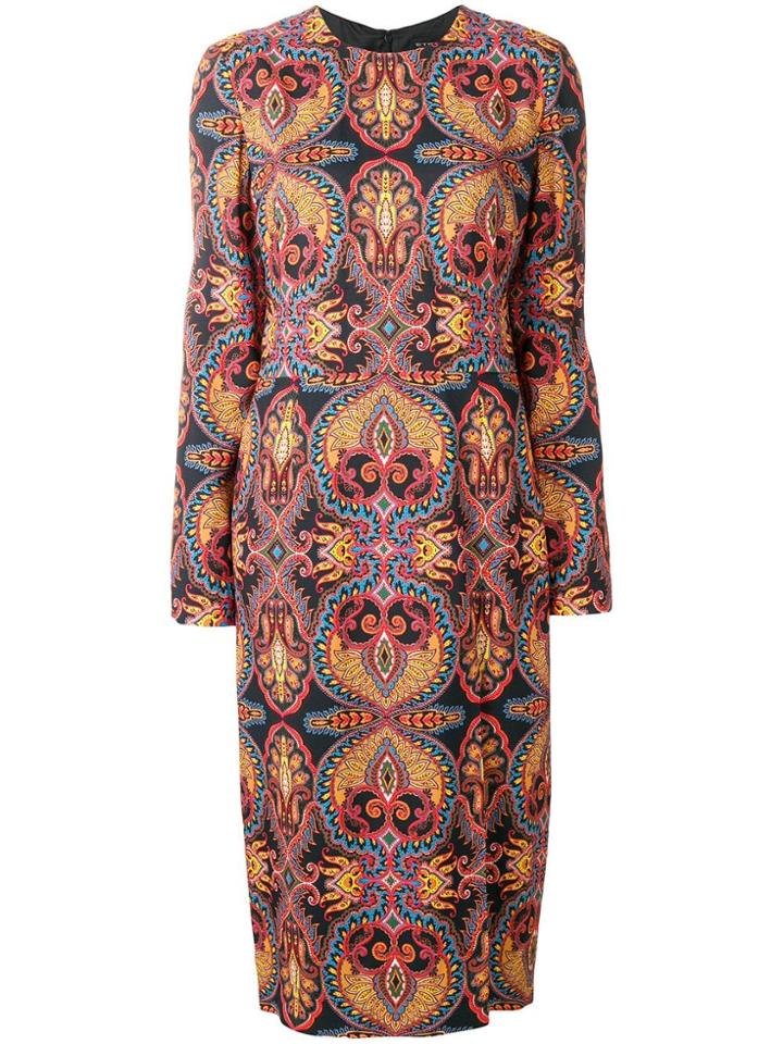Etro Printed Midi Dress - Black