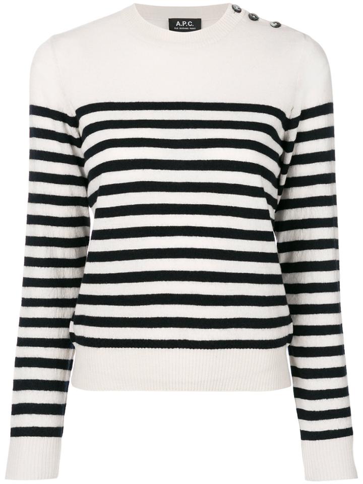 A.p.c. Striped Knitted Top - Nude & Neutrals