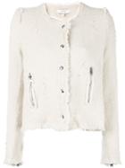 Iro Buttoned Tweed Jacket, Women's, Size: 40, Nude/neutrals, Cotton