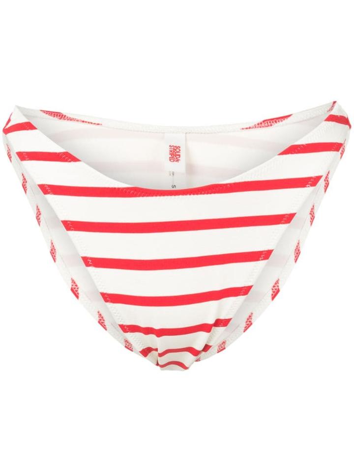Solid & Striped Striped Bikini Bottoms - White