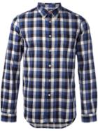 Ps By Paul Smith Button-down Checked Shirt, Men's, Size: Medium, Blue, Cotton/linen/flax