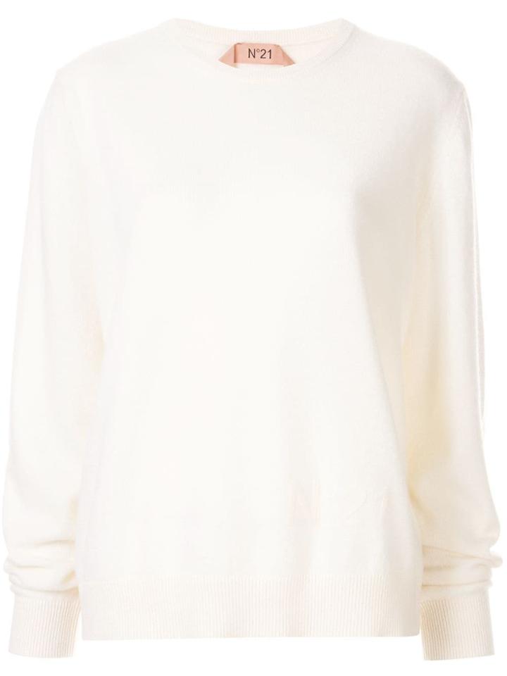 Nº21 Regular-fit Logo Pullover - White