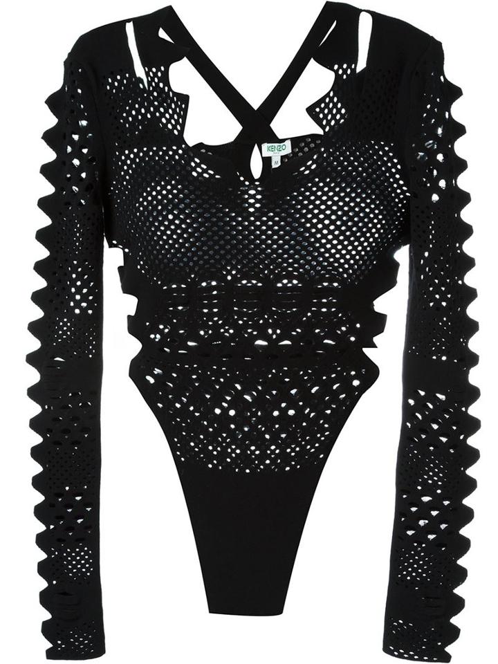 Kenzo Openwork Knit Lace Bodysuit