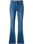 Frame Denim Mid-rise Flared Jeans, Women's, Size: 25, Blue, Cotton/polyester/spandex/elastane