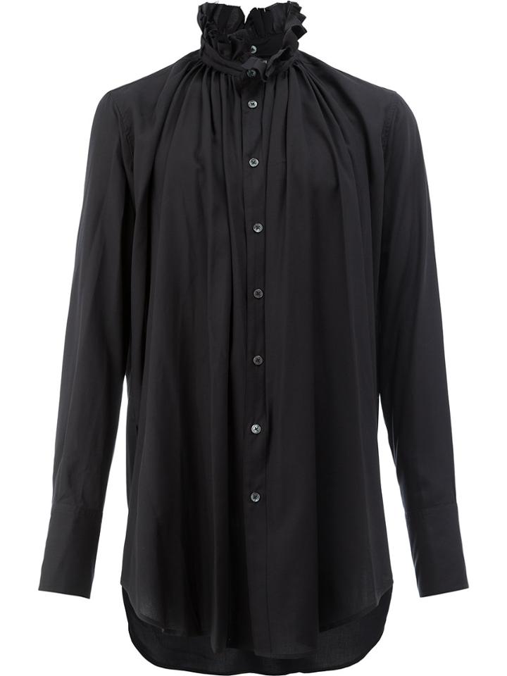 Ann Demeulemeester Frill Collar Shirt - Black