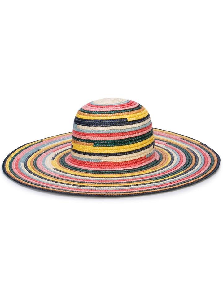 Eugenia Kim Stripped Large Hat - Brown