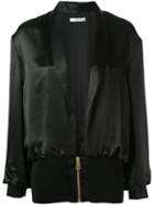 Lanvin - Silk Bomber Jacket - Women - Silk/acetate/viscose - 38, Black, Silk/acetate/viscose
