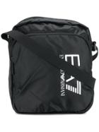 Ea7 Emporio Armani Logo Print Shoulder Bag - Black