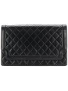 Chanel Vintage Quilted Foldover Clutch - Black