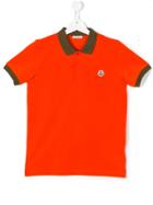 Moncler Kids Short-sleeved Polo Shirt - Yellow & Orange