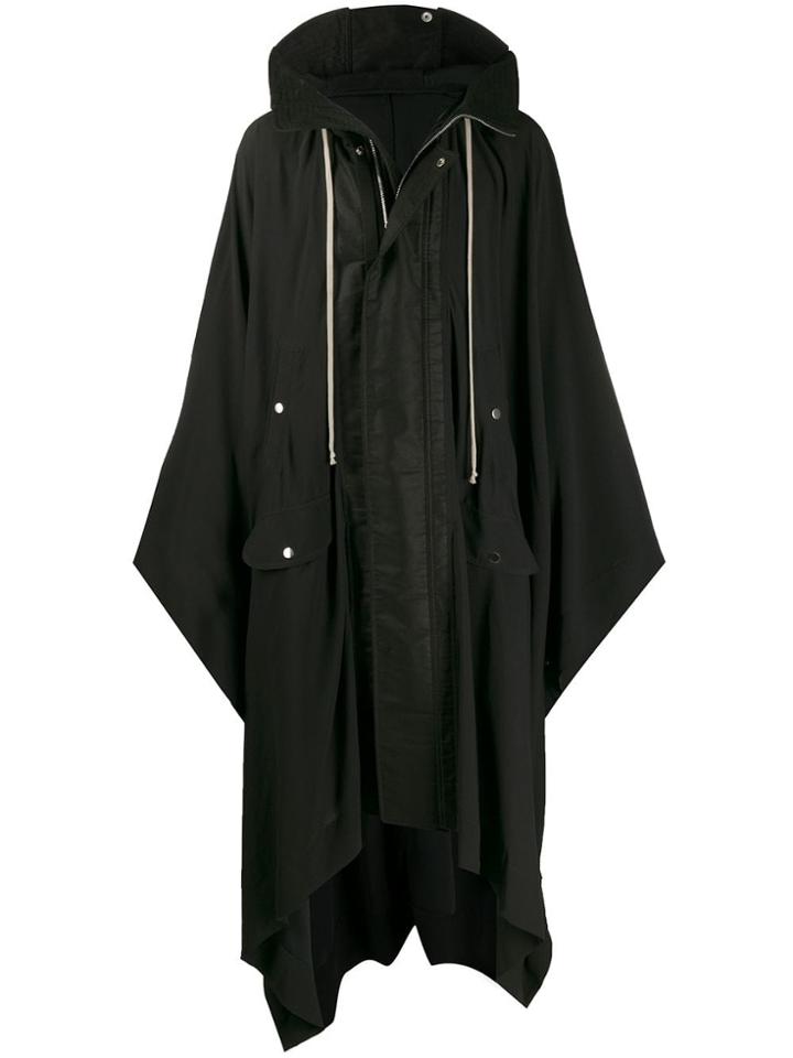 Rick Owens Oversized Rain Poncho - Black