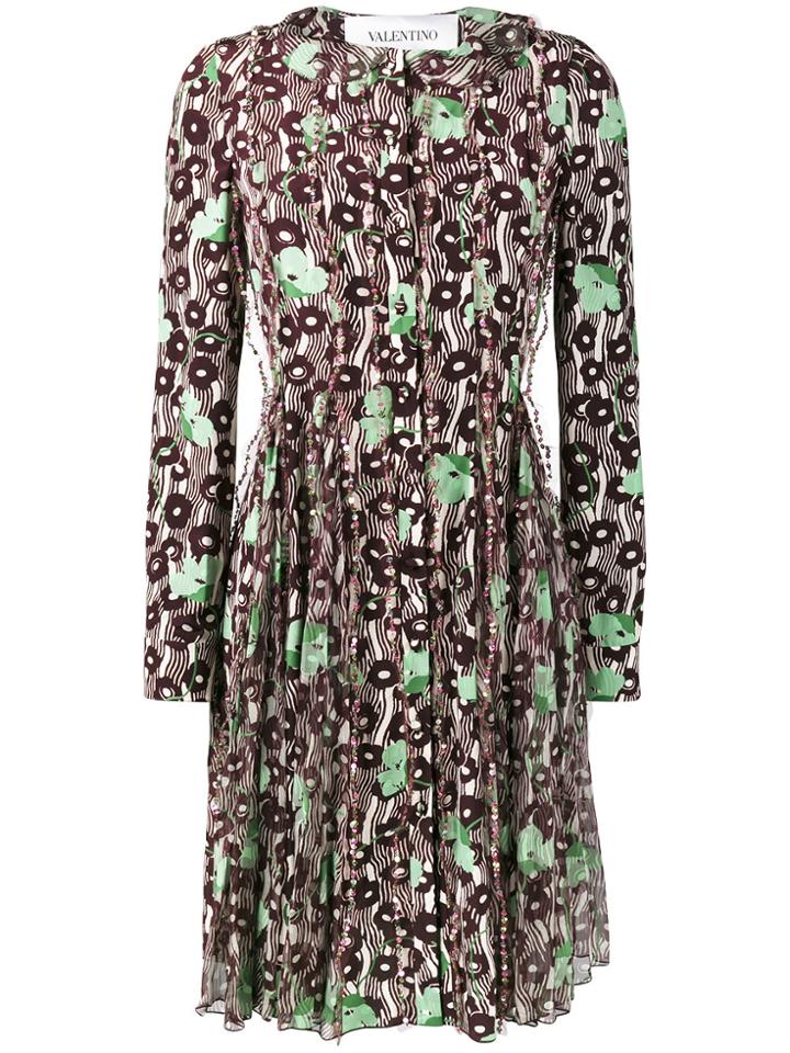 Valentino Sequin Detail Floral Dress - Multicolour
