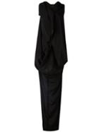 Rick Owens Open Back Maxi Dress, Women's, Size: 40, Black, Acetate/silk